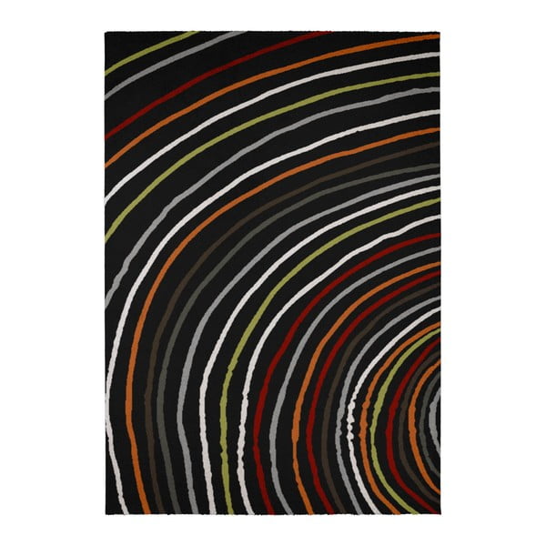 Černý koberec Calista Rugs Madrid Rainbow, 120 x 170 cm