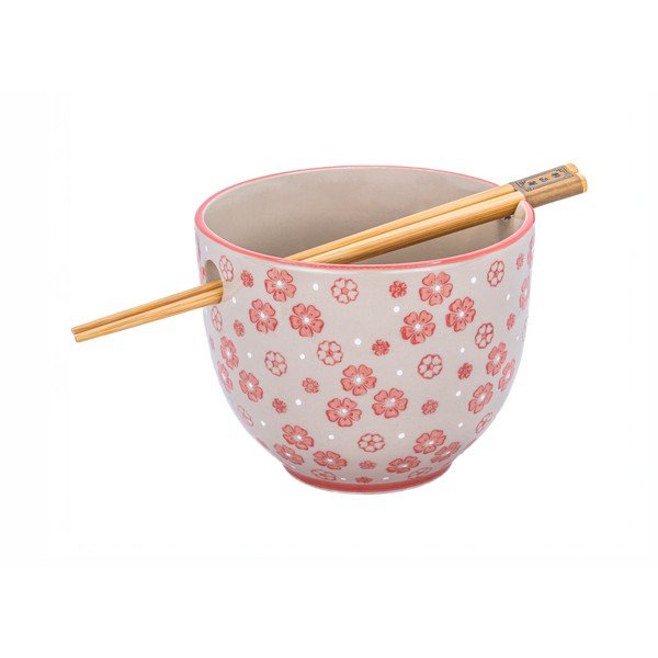 Punane/hall kivikeraamikast kauss 450 ml Cherry Blossom - Sass & Belle