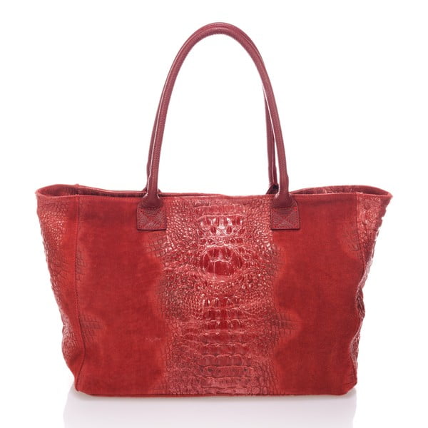 Červená kožená kabelka Lisa Minardi Fausta