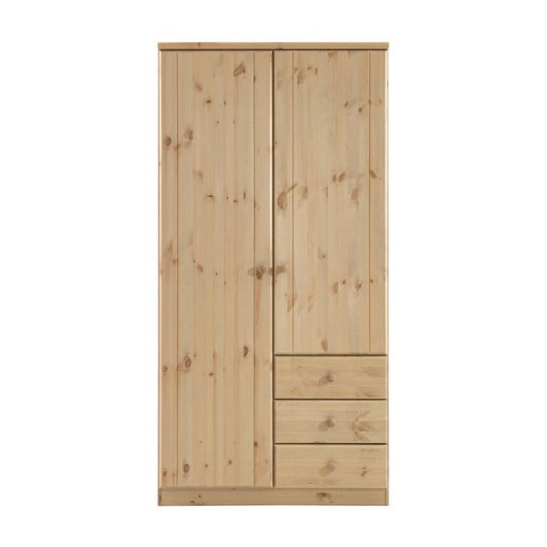 Světle hnědá šatní skříň z borovicového dřeva Steens Ribe, 202 x 100,8 cm