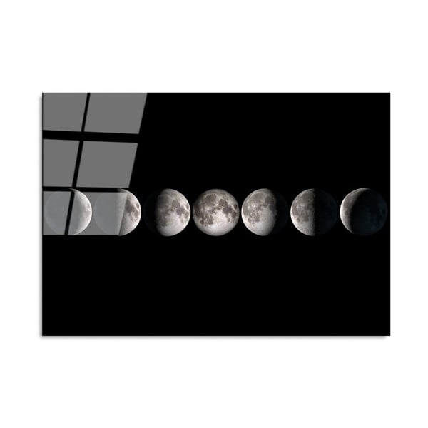 Klaasist maal 100x70 cm Moon Phases - Wallity