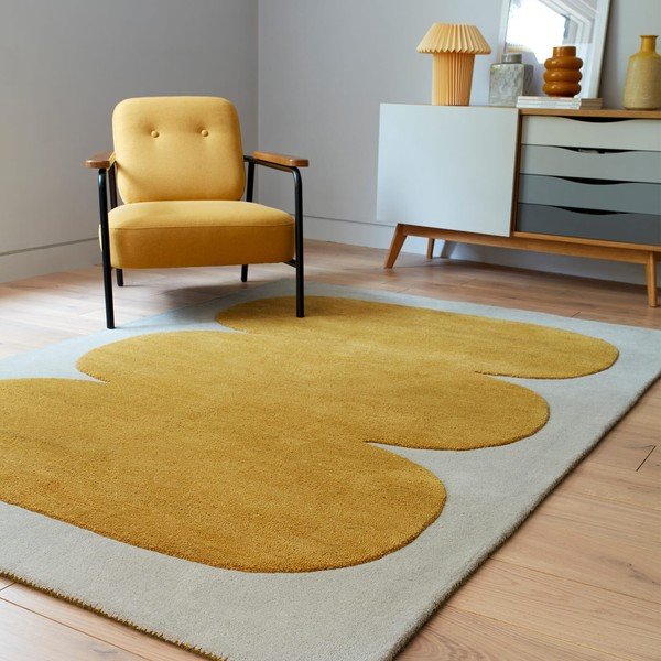 Ookerkollane käsitsi kootud villane vaip 120x170 cm Canvas - Asiatic Carpets-image-1