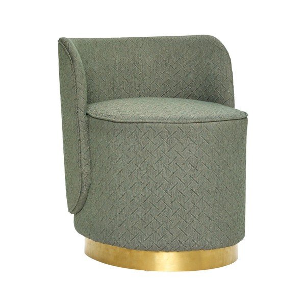 Zelený puf Hübsch Pouf Brass Ring, výška 62 cm