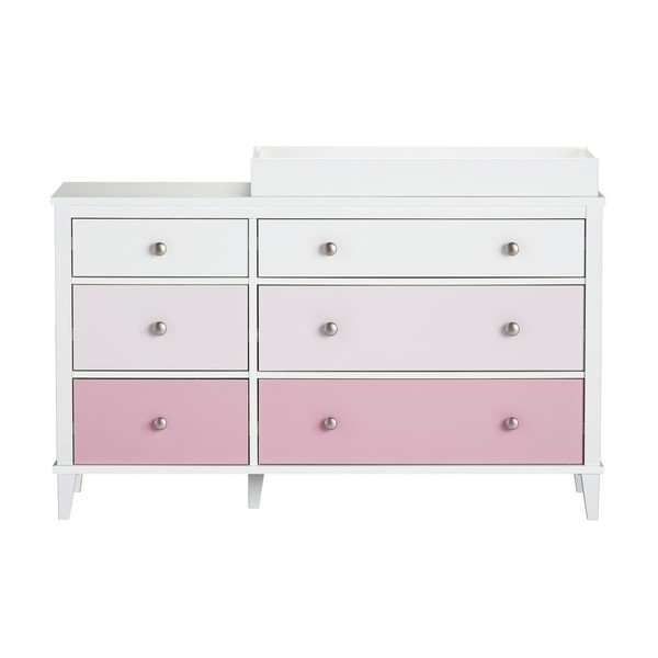 Roosa laste kummut koos mähkimisalusega 136x90x49 cm Poppy - Støraa-image-3