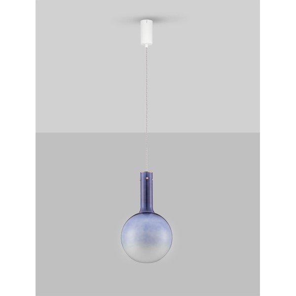 Sinisest klaasist hämardatav LED-rippvalgusti ø 25 cm Nostos - Nova Luce-image-3