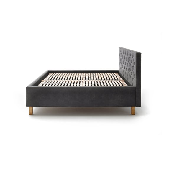 Tumehall polsterdatud kaheinimesevoodi, millel on hoiuruum ja voodipõhi 180x200 cm San Remo - Meise Möbel-image-4