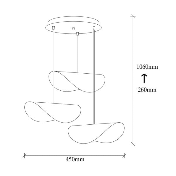 Must-kuldne rippvalgusti metallist varjuga ø 45 cm Sivani - Opviq lights-image-4