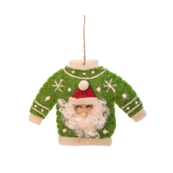 Tekstiilist käsitöö jõulukaunistus 12cm Santa Jumper - Sass & Belle