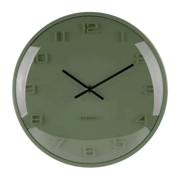 Zelené nástěnné hodiny Karlsson Elevated, ⌀ 25 cm