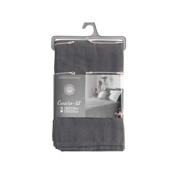 Antratsiitne voodikate 180x220 cm Fileo - douceur d'intérieur-image-1