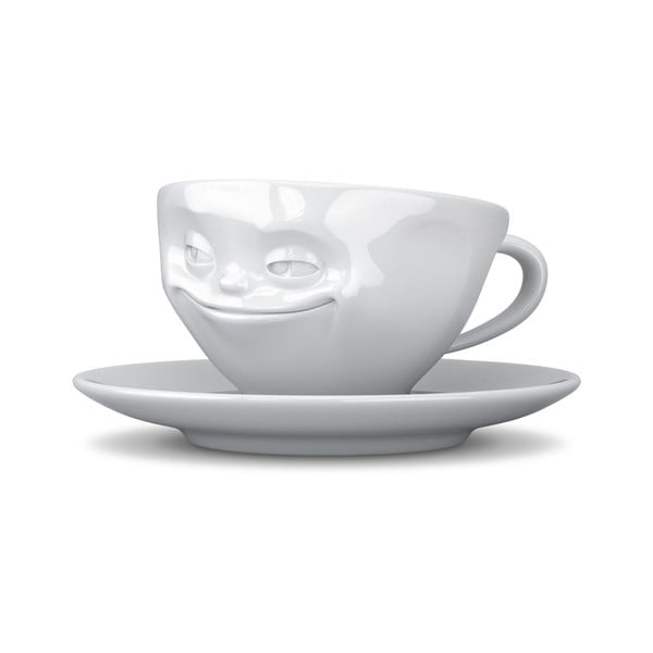 Bílý usměvavý hrníček na espresso 58products