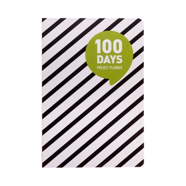 Plánovač Languo 100 Days Black/White proužky