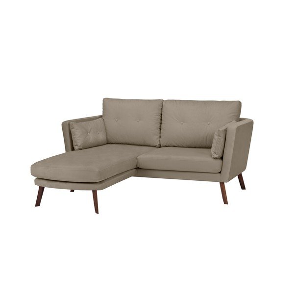 Tmavě béžová třímístná pohovka Mazzini Sofas Elena, s lenoškou na levém rohu-image-4