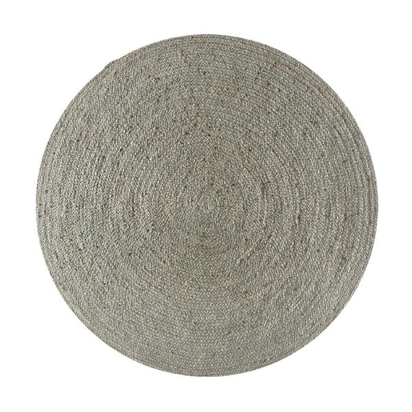 Koberec z juty Linen Couture Rug Circle Grey, ⌀ 140 cm