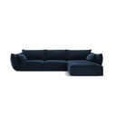 Tumesinine sametist nurgadiivan (parem nurk) Vanda - Mazzini Sofas