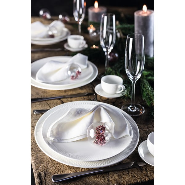 Valge portselanist kruus koos alusplaadiga Diamonds, 280 ml - Maxwell & Williams-image-1