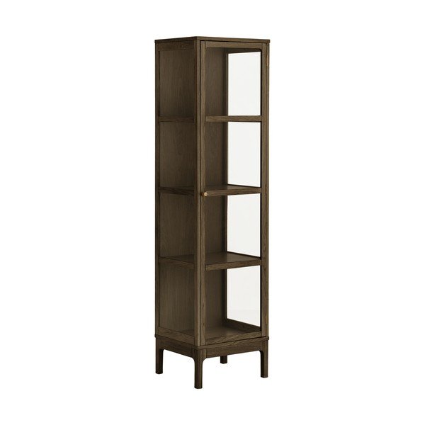 Tumepruun vitriinkapp tammepuust 47x180x40 cm Zamora - House Nordic