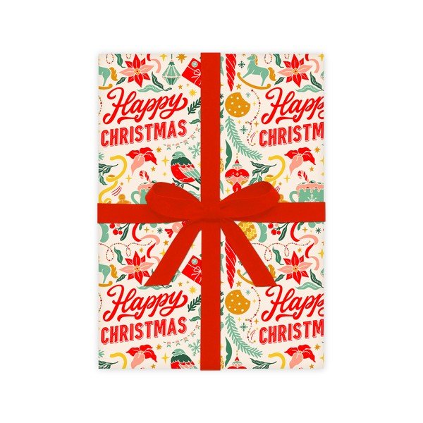 5 lehte pakkepaberit, 50 x 70 cm Happy Christmas - eleanor stuart-image-2