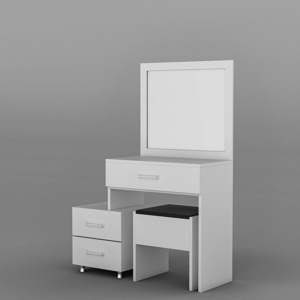 Bílý dřevěný toaletní stolek Alacati