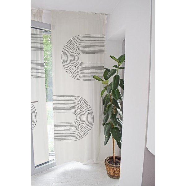 Beež puuvillasatiinist kardin 110x250 cm Setting Sun - Butter Kings-image-1