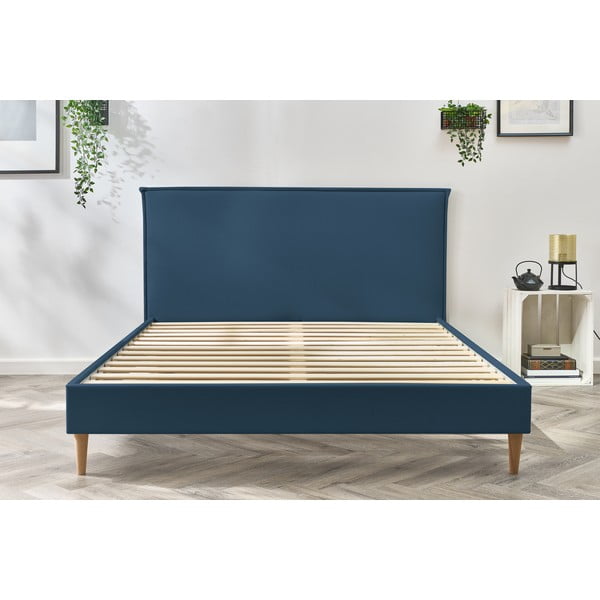 Sinine kaheinimese pehmendusega voodi koos võrega 180x200 cm Sary - Bobochic Paris-image-1