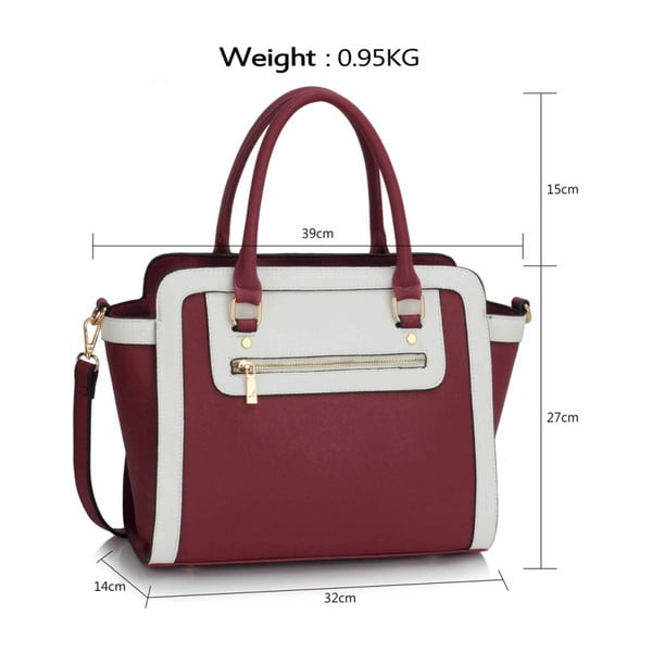 Kabelka L&S Bella Burgundy & White-image-1