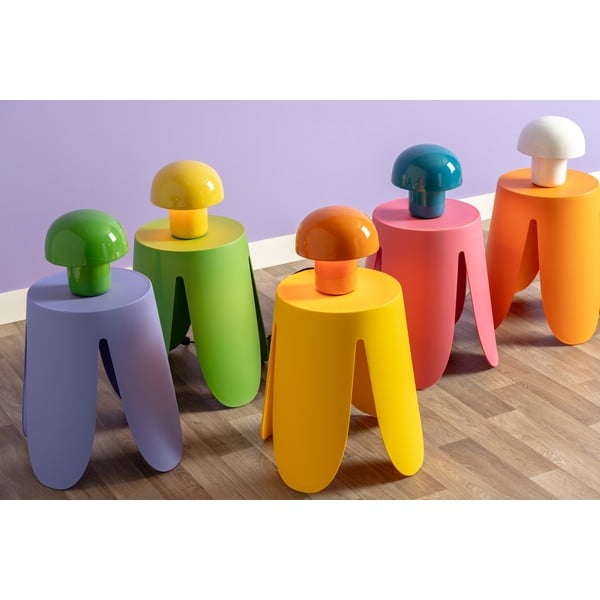 Valge metallist varjuga laualamp (kõrgus 20 cm) Fat Mushroom - Leitmotiv-image-3