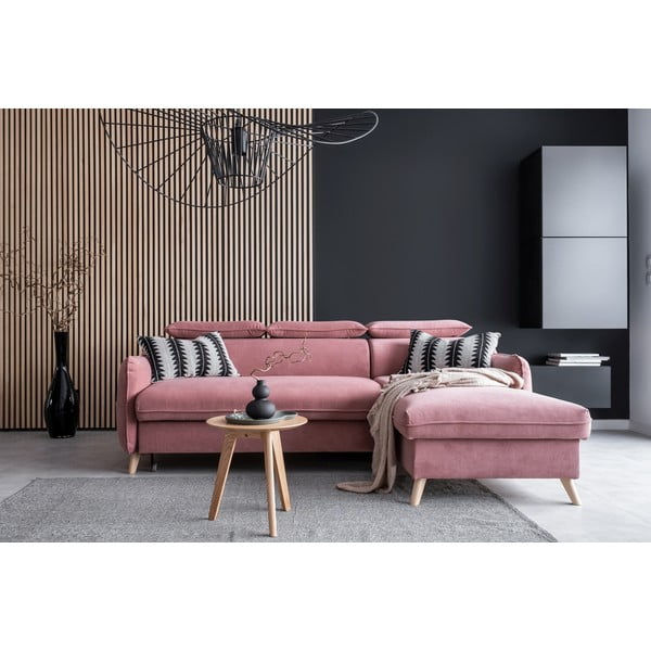 Heleroosa sametist nurgadiivan (parem nurk) Sweet Harmony - Miuform-image-1