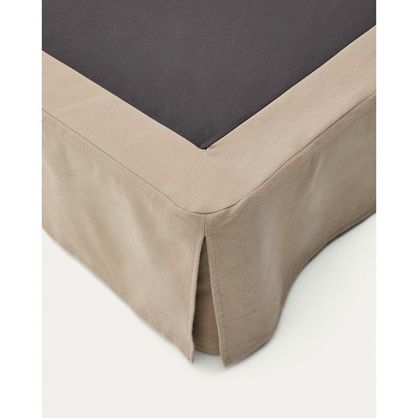 Taupepruun polsterdatud üheinimesevoodi ilma peatsita 90x200 cm Jaira - Kave Home-image-1