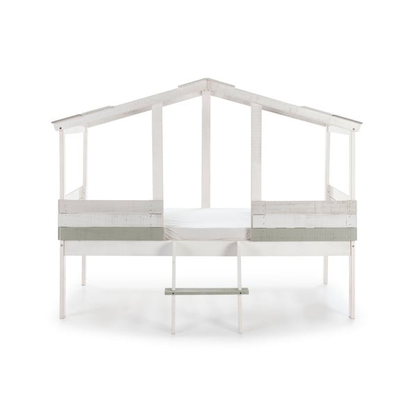 Bílá dětská postel s konstrukcí z borovicového dřeva Marckeric Ulises, 90 x 190 cm