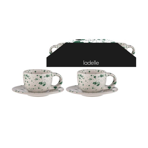 Valge-roheline kivitoode espressotassid 100 ml komplektis 2 tk. Carnival - Ladelle-image-2