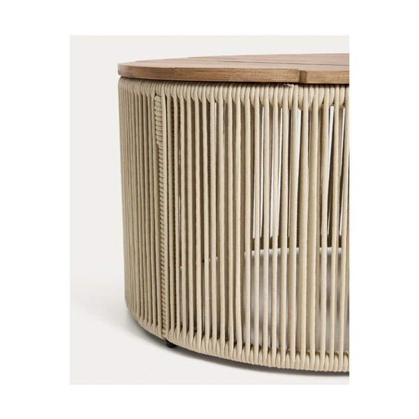 Ümmargune aiakohvilaud akaatsiaplaadiga ø 60 cm Dandara - Kave Home-image-3
