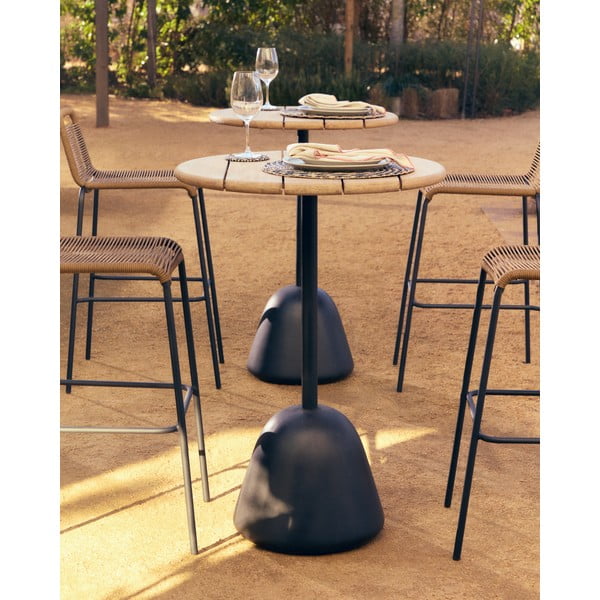 Ümmargune baarilaud akaatsiaplaadiga ø 70 cm Saura - Kave Home-image-1