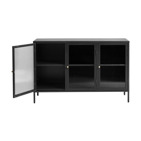 Must metallist vitriinkapp 132x85 cm Bronco - Unique Furniture-image-4