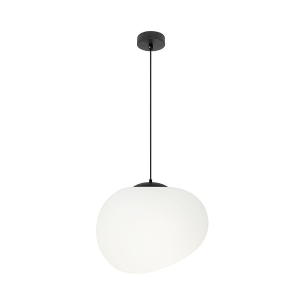 Must-valge rippvalgusti ø 25 cm Stones - Candellux Lighting