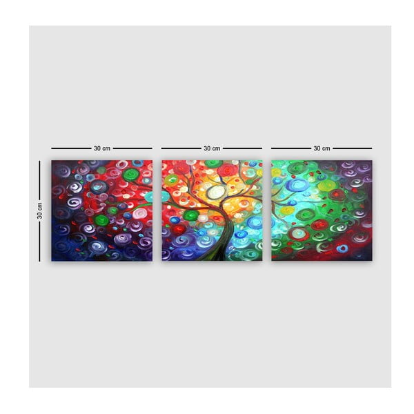 Maalid 3 tk 30x30 cm komplektis Tree of Life - Wallity-image-2