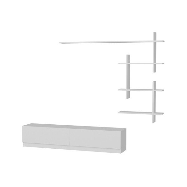 Valge TV-komplekt 160x33x31 cm Ahenk – Woody Fashion-image-1