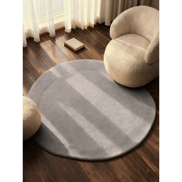 Hall käsitsi kootud ümmargune villasegust vaip ø 160 cm Kari Organic - Villeroy&Boch-image-1