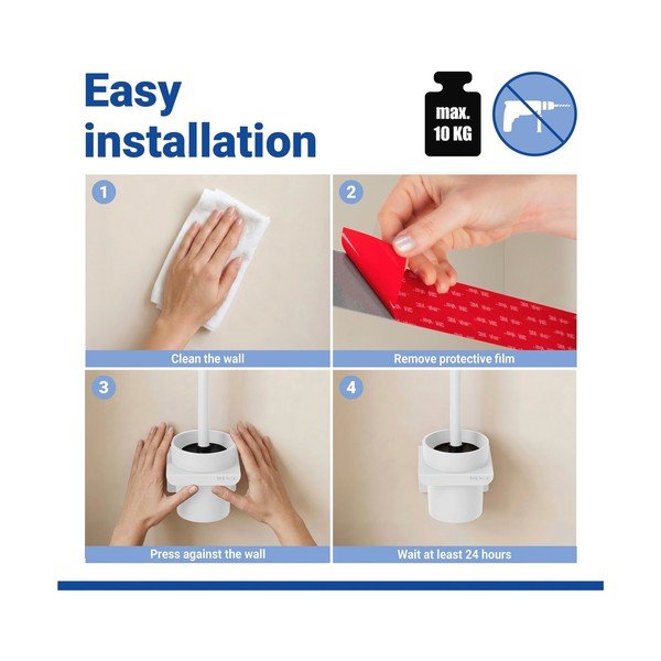 Valge plastmassist WC-hari ilma puurimiseta Turbo-loc Lizan - Wenko-image-4