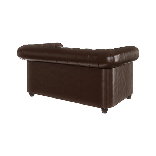 Tumepruun kunstnahast diivan 148 cm York - Ropez-image-2