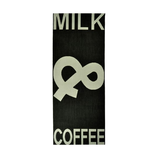 Kuchyňský koberec Milk&Coffee 80x200 cm, černý