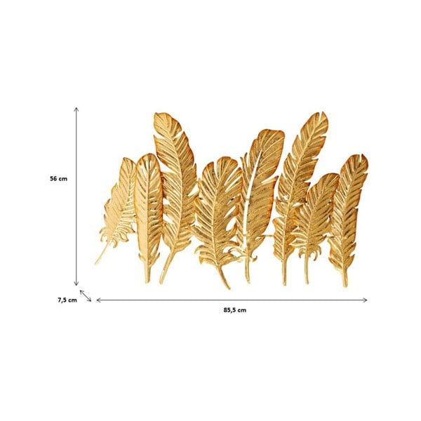 Kuldset värvi metallist seinakinnitus, laius 86 cm Leaf - Kare Design-image-4