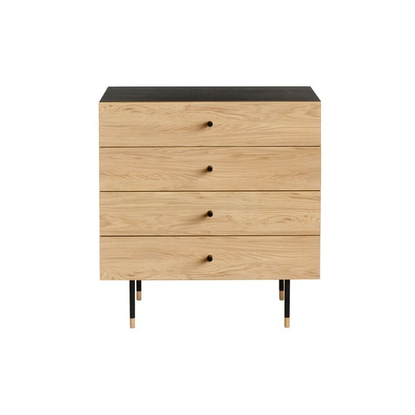 Must tammespooniga kõrge kummut 80x87 cm Jugend - Woodman-image-2