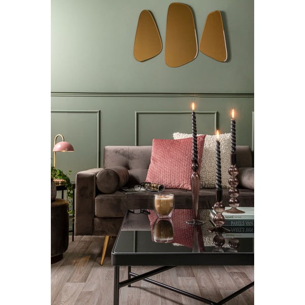 Pruun klaasist küünla hoidja mullid Swirl - PT LIVING-image-1