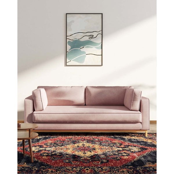 Heleroosa sametist diivan 222 cm Celerio - Ame Yens-image-3