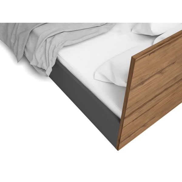 Must kaheinimesevoodi koos panipaiga ja restiga 160x200 cm Malta - Marckeric-image-3