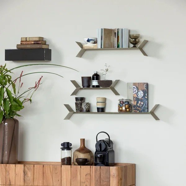 Beežid metallriiulid 3-osalise komplektiga, 80 cm Lorin - WOOOD-image-2