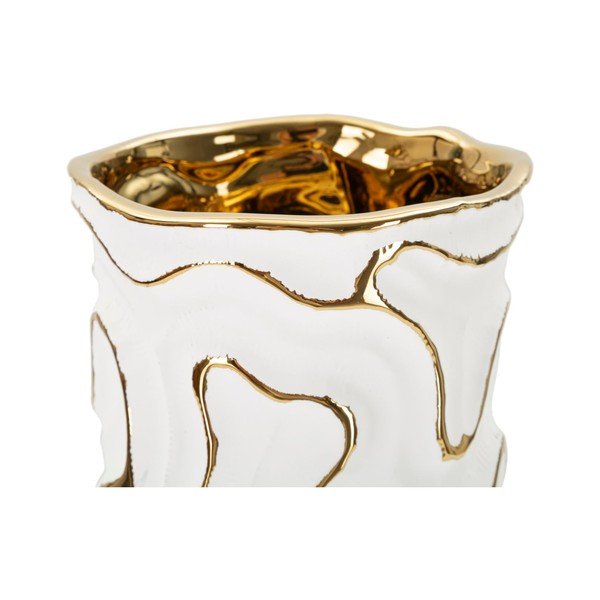 Valge/kuldne keraamiline vaas (kõrgus 25 cm) Adore - Mauro Ferretti-image-4