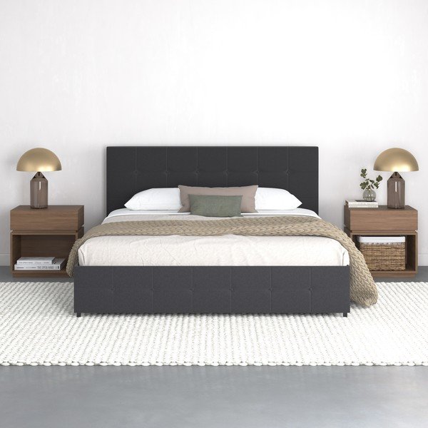 Tumehall polsterdatud kaheinimese voodi 180x200 cm Rose - Støraa-image-3