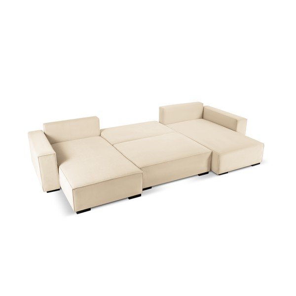 Beežist koordi U-kujuline diivanvoodi Azalea - Mazzini Sofas-image-3